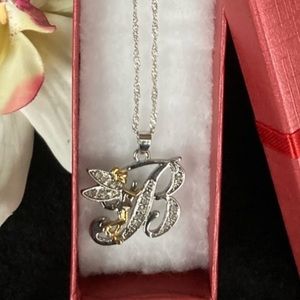 Tinkerbell Letter “B” Necklace